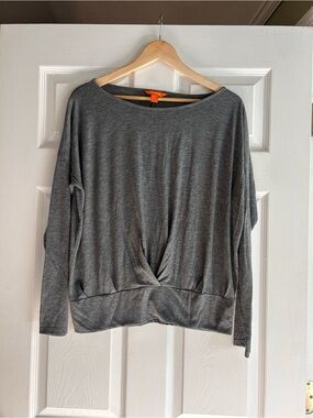 Joe Fresh Gray Twist-Front Lightweight Pullover